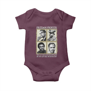 Freedom Fighters Heritage Baby Onesie Malcolm X Marcus Garvey Huey P Newton Steve Biko Revolution TS02 Maroon Print Your Wear