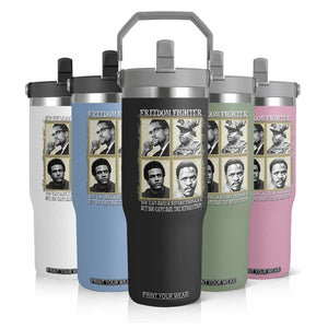 Freedom Fighters Heritage Flip Straw Tumbler Malcolm X Marcus Garvey Huey P Newton Steve Biko Revolution TS02 Print Your Wear