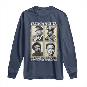 Freedom Fighters Heritage Long Sleeve Shirt Malcolm X Marcus Garvey Huey P Newton Steve Biko Revolution TS02 Navy Print Your Wear