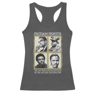Freedom Fighters Heritage Racerback Tank Top Malcolm X Marcus Garvey Huey P Newton Steve Biko Revolution TS02 Dark Heather Print Your Wear