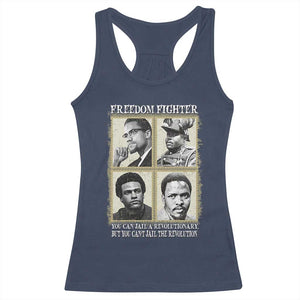 Freedom Fighters Heritage Racerback Tank Top Malcolm X Marcus Garvey Huey P Newton Steve Biko Revolution TS02 Navy Print Your Wear