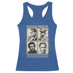 Freedom Fighters Heritage Racerback Tank Top Malcolm X Marcus Garvey Huey P Newton Steve Biko Revolution TS02 Royal Blue Print Your Wear