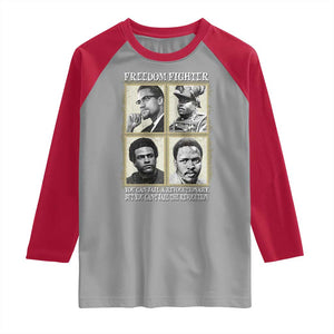 Freedom Fighters Heritage Raglan Shirt Malcolm X Marcus Garvey Huey P Newton Steve Biko Revolution TS02 Sport Gray Red Print Your Wear