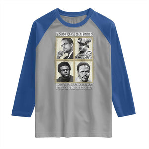 Freedom Fighters Heritage Raglan Shirt Malcolm X Marcus Garvey Huey P Newton Steve Biko Revolution TS02 Sport Gray Royal Print Your Wear