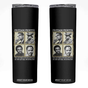 Freedom Fighters Heritage Skinny Tumbler Malcolm X Marcus Garvey Huey P Newton Steve Biko Revolution TS02 Black Print Your Wear