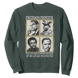 Freedom Fighters Heritage Sweatshirt Malcolm X Marcus Garvey Huey P Newton Steve Biko Revolution TS02 Dark Forest Green Print Your Wear