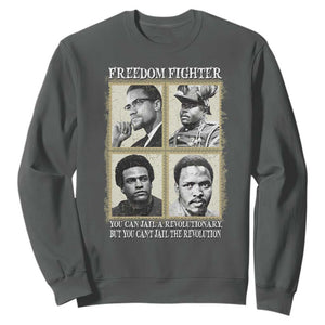 Freedom Fighters Heritage Sweatshirt Malcolm X Marcus Garvey Huey P Newton Steve Biko Revolution TS02 Dark Heather Print Your Wear