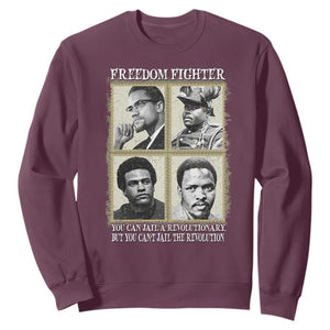 Freedom Fighters Heritage Sweatshirt Malcolm X Marcus Garvey Huey P Newton Steve Biko Revolution TS02 Maroon Print Your Wear