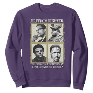 Freedom Fighters Heritage Sweatshirt Malcolm X Marcus Garvey Huey P Newton Steve Biko Revolution TS02 Purple Print Your Wear