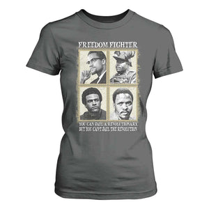 Freedom Fighters Heritage T Shirt For Women Malcolm X Marcus Garvey Huey P Newton Steve Biko Revolution TS02 Dark Heather Print Your Wear