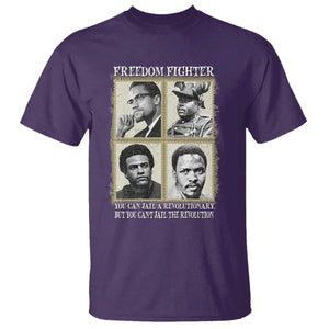 Freedom Fighters Heritage T Shirt Malcolm X Marcus Garvey Huey P Newton Steve Biko Revolution TS02 Purple Print Your Wear