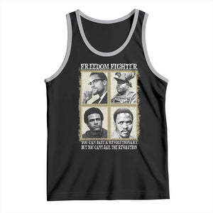 Freedom Fighters Heritage Tank Top Malcolm X Marcus Garvey Huey P Newton Steve Biko Revolution TS02 Black Athletic Heather Print Your Wear