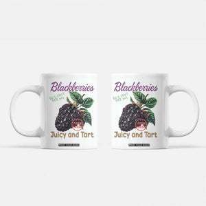 Fresh Juicy Blackberries Coffee Mug Retro Vintage Backberry Farmers Market TS02 White Print Your Wear