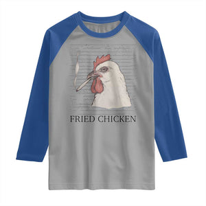 Fried Chicken 420 Raglan Shirt Funny Weed Stoner Cannabis TS10 Sport Gray Royal Print Your Wear