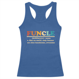 Funcle Funny Uncle Racerback Tank Top Like An Uncle Only Funner Fathers Day TS10 Royal Blue Print Your Wear