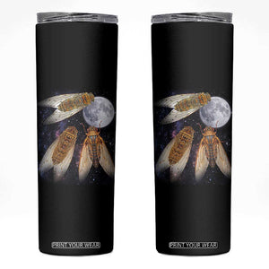 Funny 3 Cicadas Concert Fest Moon Cicada Reunion Skinny Tumbler TS11 Black Print Your Wear