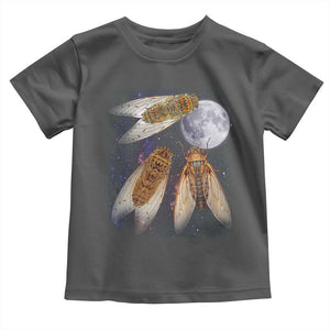 Funny 3 Cicadas Concert Fest Moon Cicada Reunion Toddler T Shirt TS11 Dark Heather Print Your Wear