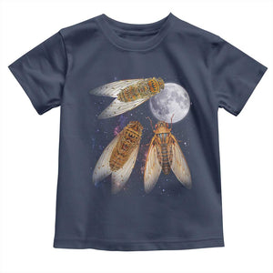 Funny 3 Cicadas Concert Fest Moon Cicada Reunion Toddler T Shirt TS11 Navy Print Your Wear