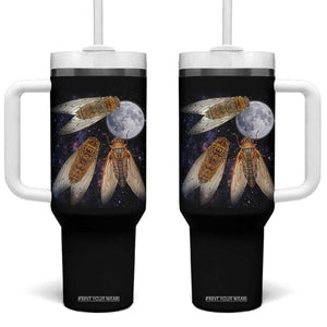 Funny 3 Cicadas Concert Fest Moon Cicada Reunion Tumbler With Handle TS11 One Size: 40 oz Black Print Your Wear
