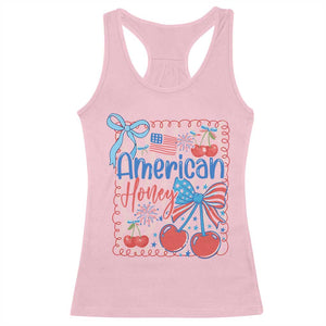 Funny 4th Of July American Honey Racerback Tank Top USA Independence Day Coquette TS11 Light Pink Print Your Wear