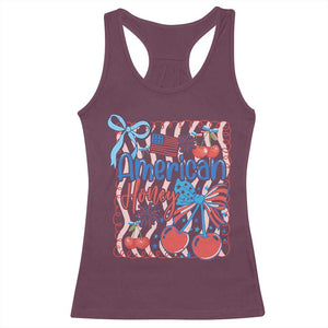Funny 4th Of July American Honey Racerback Tank Top USA Independence Day Coquette TS11 Maroon Print Your Wear