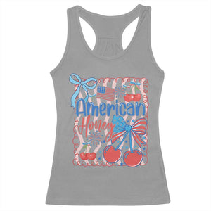 Funny 4th Of July American Honey Racerback Tank Top USA Independence Day Coquette TS11 Sport Gray Print Your Wear