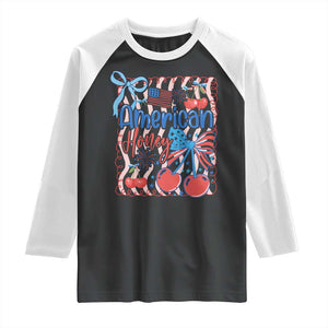 Funny 4th Of July American Honey Raglan Shirt USA Independence Day Coquette TS11 Black White Print Your Wear