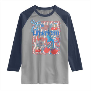 Funny 4th Of July American Honey Raglan Shirt USA Independence Day Coquette TS11 Sport Gray Navy Print Your Wear