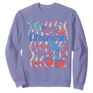 Funny 4th Of July American Honey Sweatshirt USA Independence Day Coquette TS11 Violet Print Your Wear