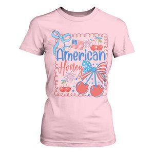 Funny 4th Of July American Honey T Shirt For Women USA Independence Day Coquette TS11 Light Pink Print Your Wear