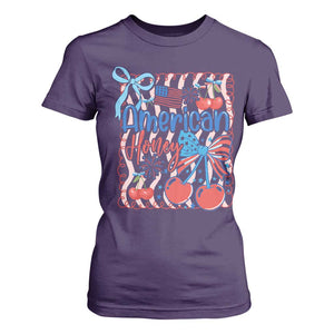 Funny 4th Of July American Honey T Shirt For Women USA Independence Day Coquette TS11 Purple Print Your Wear