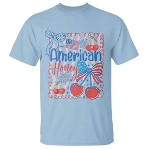 Funny 4th Of July American Honey T Shirt USA Independence Day Coquette TS11 Light Blue Print Your Wear