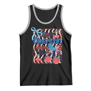 Funny 4th Of July American Honey Tank Top USA Independence Day Coquette TS11 Black Athletic Heather Print Your Wear