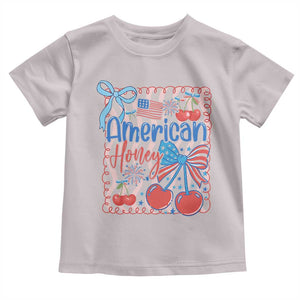 Funny 4th Of July American Honey Toddler T Shirt USA Independence Day Coquette TS11 Ice Gray Print Your Wear