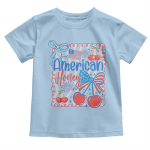 Funny 4th Of July American Honey Toddler T Shirt USA Independence Day Coquette TS11 Light Blue Print Your Wear