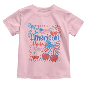 Funny 4th Of July American Honey Toddler T Shirt USA Independence Day Coquette TS11 Light Pink Print Your Wear