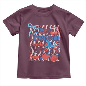 Funny 4th Of July American Honey Toddler T Shirt USA Independence Day Coquette TS11 Maroon Print Your Wear