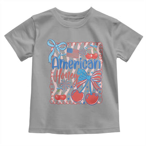 Funny 4th Of July American Honey Toddler T Shirt USA Independence Day Coquette TS11 Sport Gray Print Your Wear
