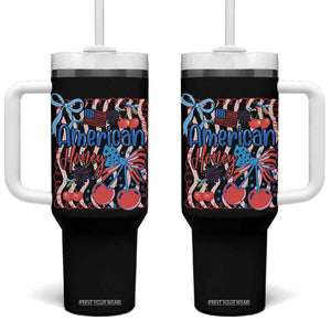 Funny 4th Of July American Honey Tumbler With Handle USA Independence Day Coquette TS11 One Size: 40 oz Black Print Your Wear