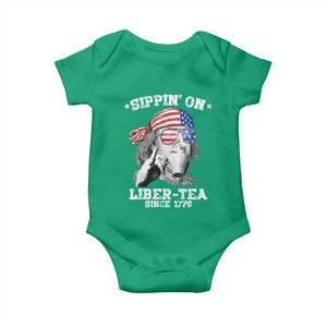 Funny 4th Of July Baby Onesie Sippin On Liber Tea Liberty Ben Franklin 1776 USA Flag TS10 Irish Green Print Your Wear