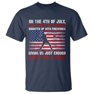 Funny 4th Of July Baseball T Shirt The Whole Sky Would Brighten Up With Fireworks American Flag TS11 Navy Print Your Wear