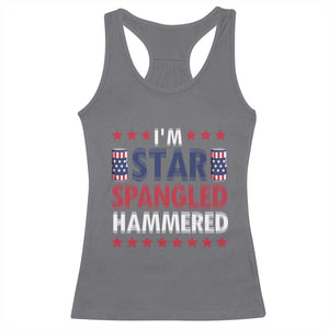 Funny 4th Of July Beer Drinking Lover Racerback Tank Top I'm Star Spangled Hammered TS11 Charcoal Print Your Wear