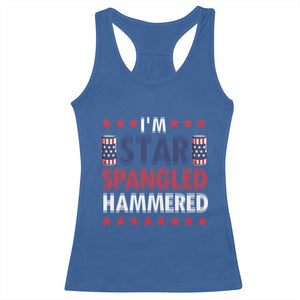 Funny 4th Of July Beer Drinking Lover Racerback Tank Top I'm Star Spangled Hammered TS11 Royal Blue Print Your Wear