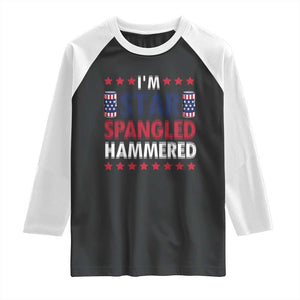 Funny 4th Of July Beer Drinking Lover Raglan Shirt I'm Star Spangled Hammered TS11 Black White Print Your Wear