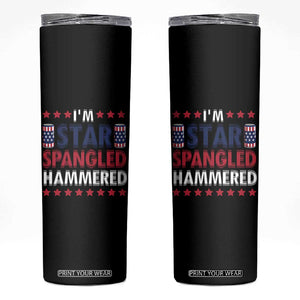 Funny 4th Of July Beer Drinking Lover Skinny Tumbler I'm Star Spangled Hammered TS11 Black Print Your Wear
