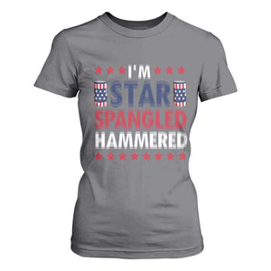 Funny 4th Of July Beer Drinking Lover T Shirt For Women I'm Star Spangled Hammered TS11 Charcoal Print Your Wear
