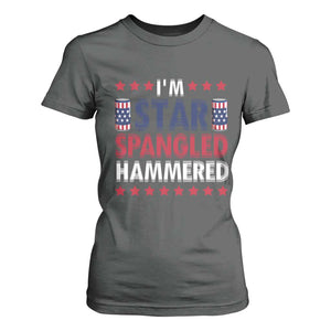 Funny 4th Of July Beer Drinking Lover T Shirt For Women I'm Star Spangled Hammered TS11 Dark Heather Print Your Wear