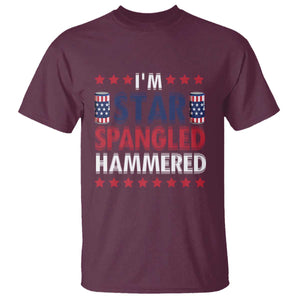 Funny 4th Of July Beer Drinking Lover T Shirt I'm Star Spangled Hammered TS11 Maroon Print Your Wear