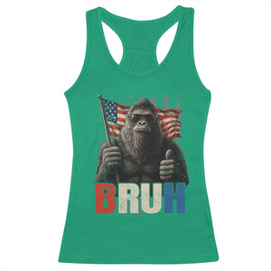 Funny 4th Of July Bigfoot Bruh Racerback Tank Top Patriotic Sasquatch American US Flag TS11 Irish Green Print Your Wear