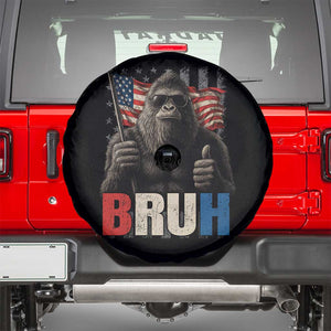 Funny 4th Of July Bigfoot Bruh Spare Tire Cover Patriotic Sasquatch American US Flag TS11 Black Print Your Wear